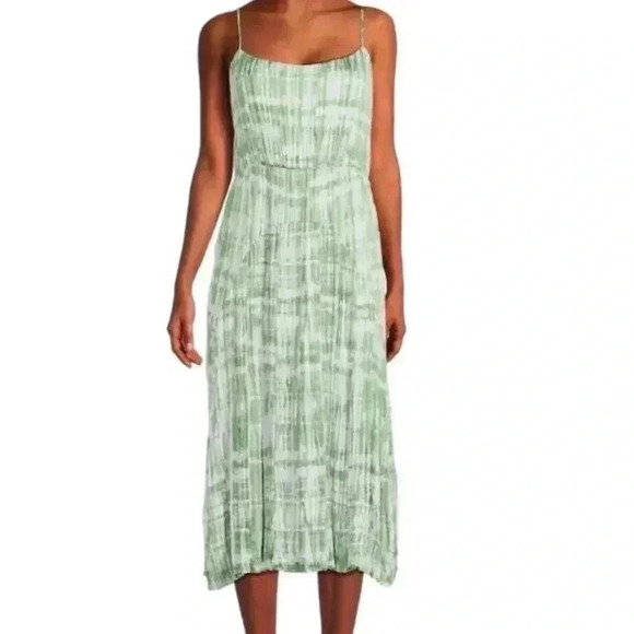 Vince Tie Dye Ruched Cami Midi Dress xxs